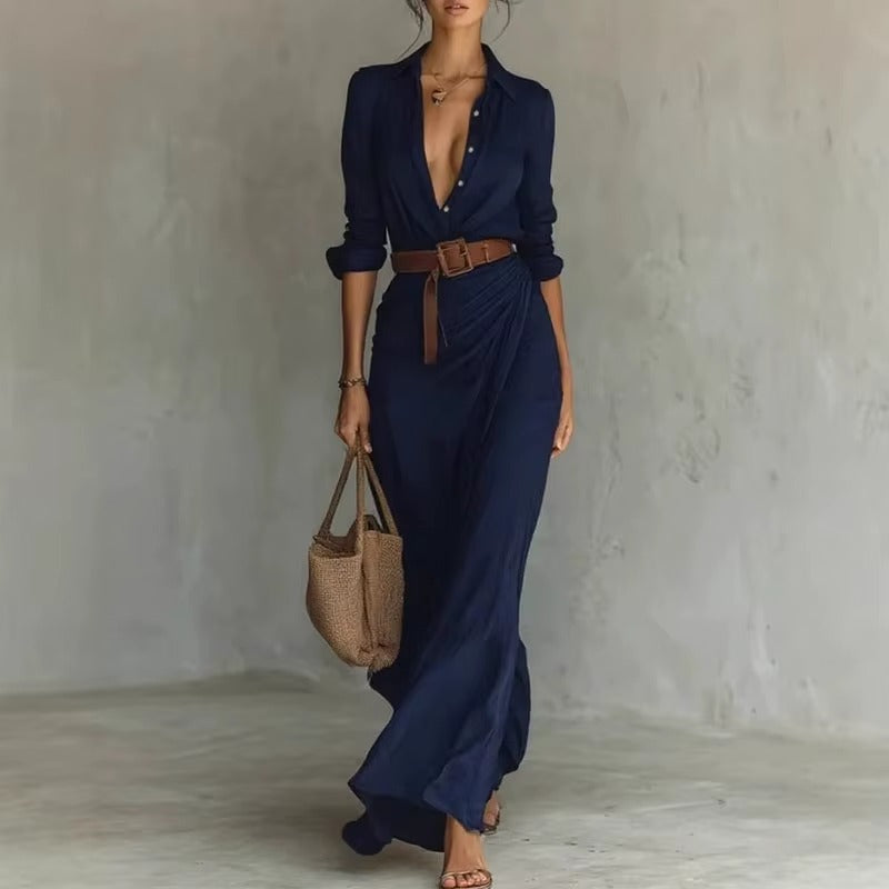 Abito “Sole Dorato” – Eleganza Naturale con Cintura in Vita