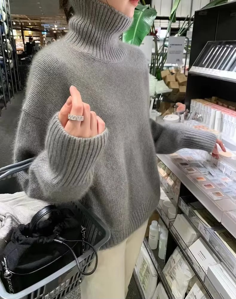 Maglione Elegante a Collo Alto – Comfort Invernale per Donne di Classe