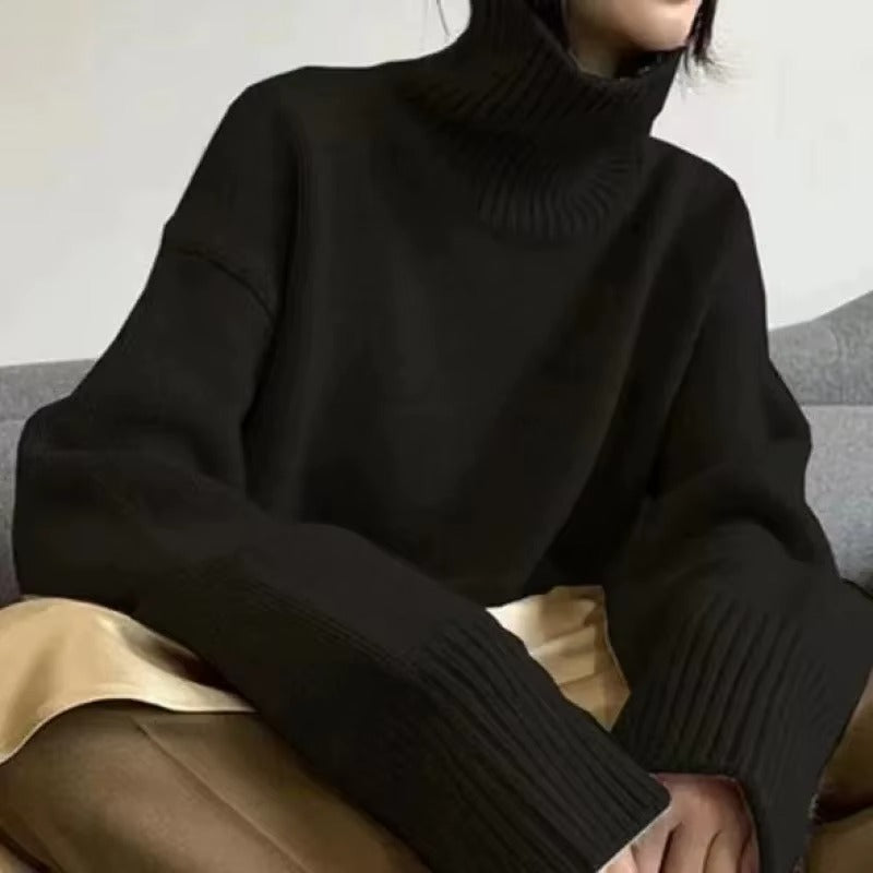 Maglione Elegante a Collo Alto – Comfort Invernale per Donne di Classe