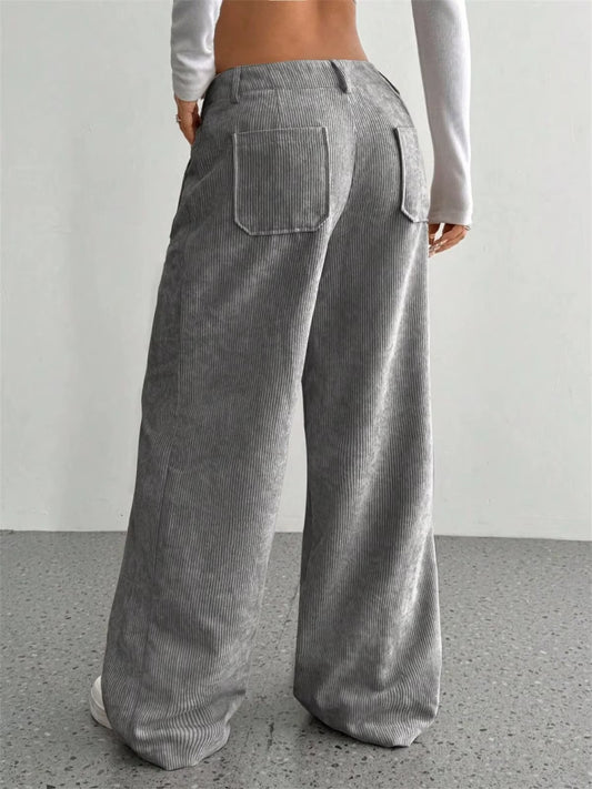 Pantaloni Donna a Vita Alta in Velluto a Coste – Comfort Chic per le Giornate Invernali
