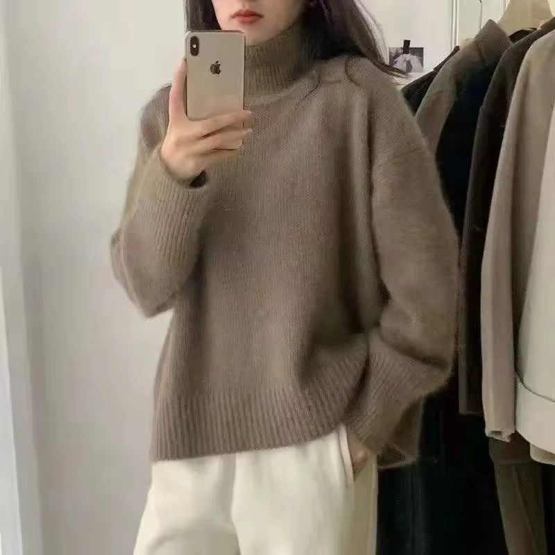 Maglione Elegante a Collo Alto – Comfort Invernale per Donne di Classe