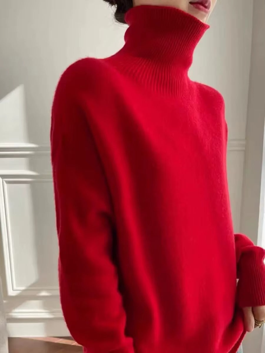 Maglione Elegante a Collo Alto – Comfort Invernale per Donne di Classe