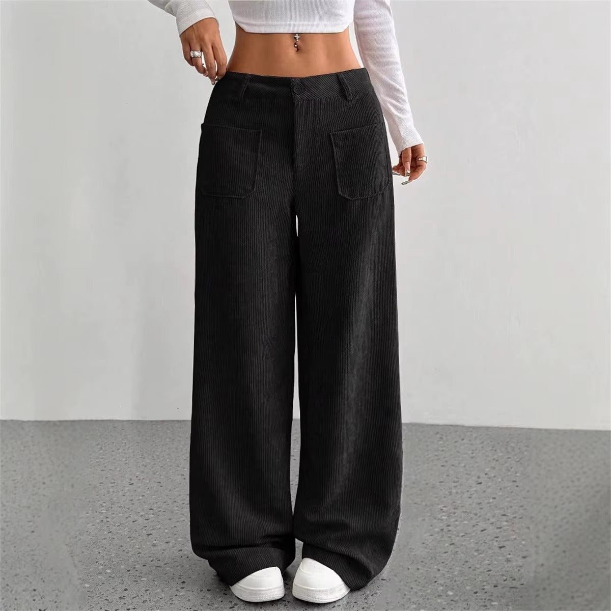 Pantaloni Donna a Vita Alta in Velluto a Coste – Comfort Chic per le Giornate Invernali