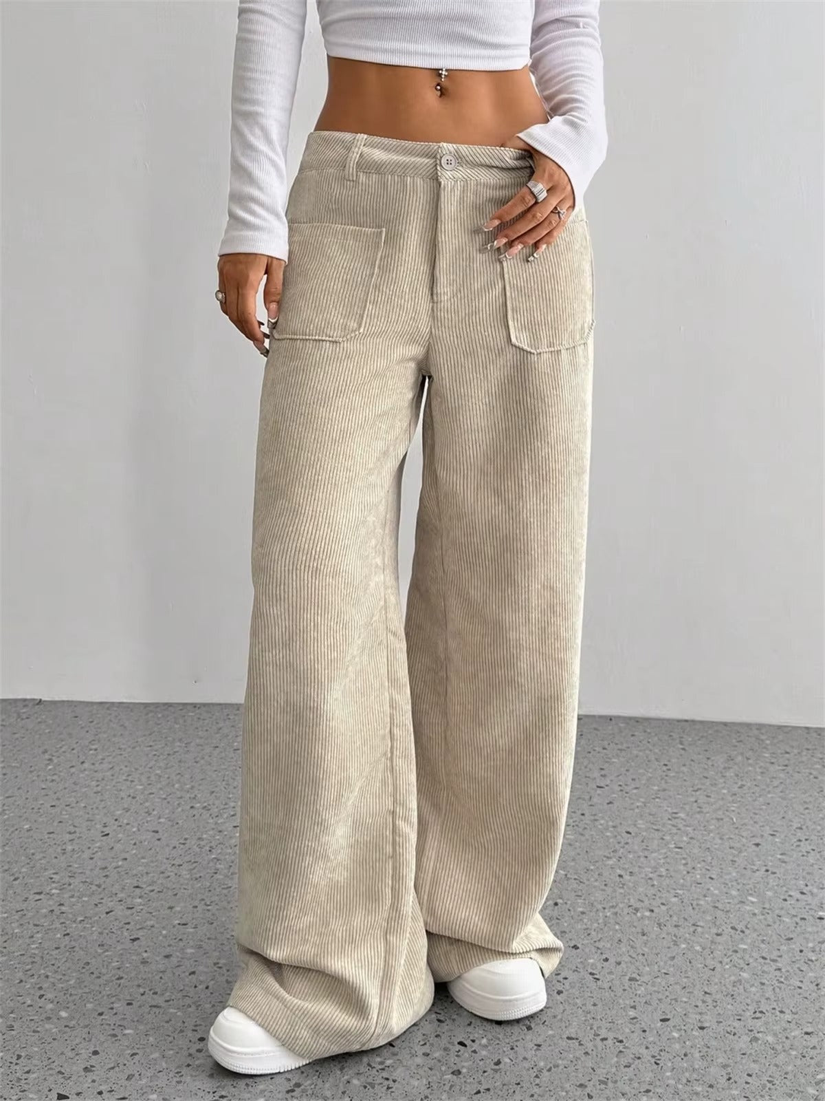 Pantaloni Donna a Vita Alta in Velluto a Coste – Comfort Chic per le Giornate Invernali