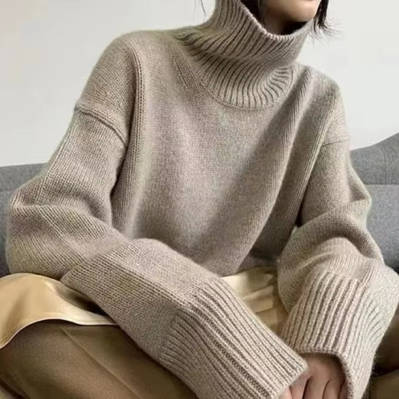 Maglione Elegante a Collo Alto – Comfort Invernale per Donne di Classe