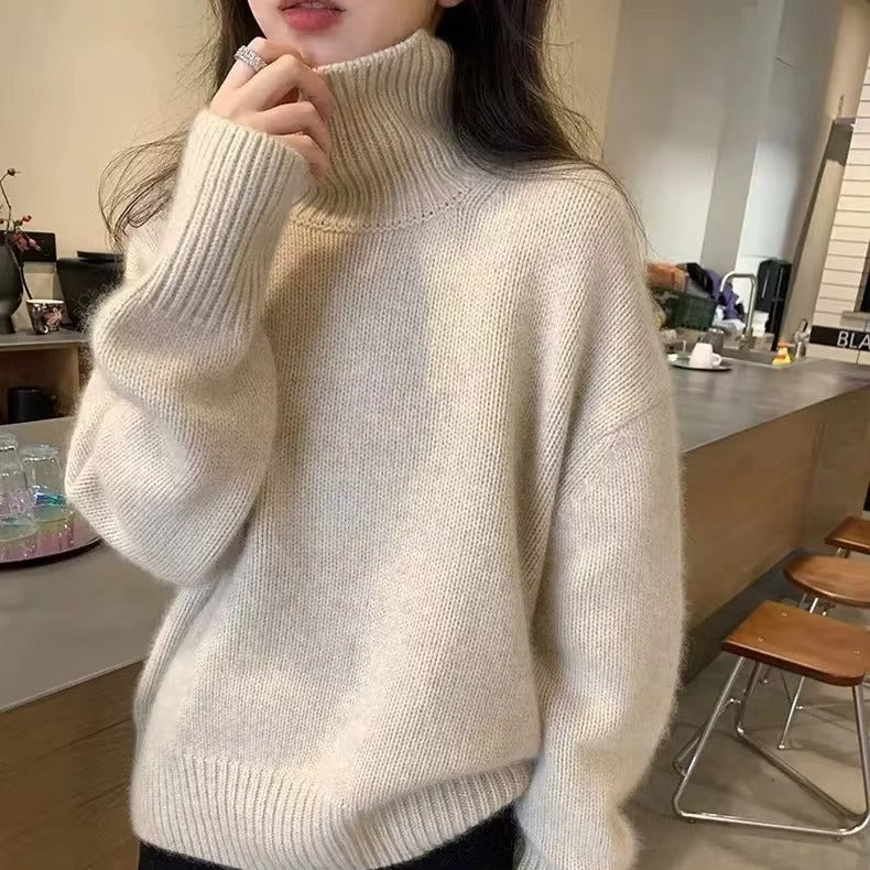 Maglione Elegante a Collo Alto – Comfort Invernale per Donne di Classe